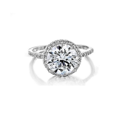 925 Sterling Silber 10mm Weiß CZ Solitär Verlobungsring mit Hauptstein Größe 10mm
