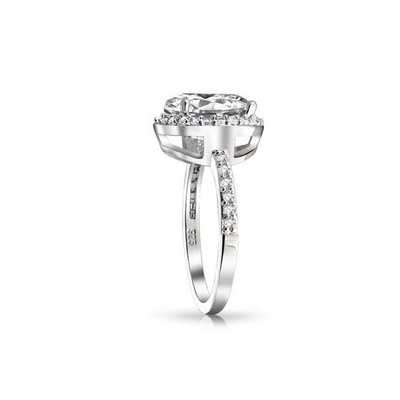 925 Sterling Silber 10mm Weiß CZ Solitär Verlobungsring mit Hauptstein Größe 10mm