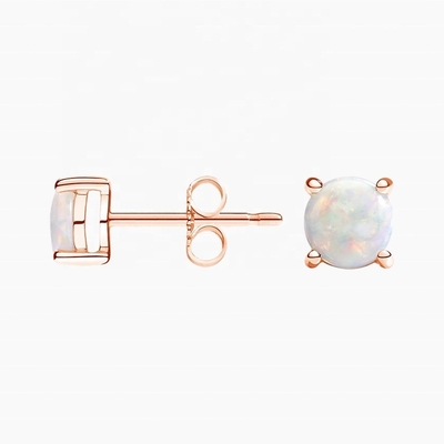 Großhandel Weißopal 925 Sterling Silber Stud Ohrringe für Damen Schmuck