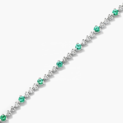 3MM Weißzirkon Rubin Tennisschmuck Rundgeschliff Sterling Silber Tennisschmuck
