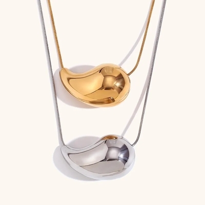 Customisierte 18K Gold Tränendropfkette 45+5cm Messing Tränendropfkette