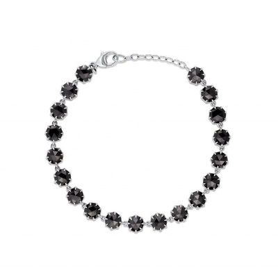 Thorn CZ Diamant Tennis Armband Rhodium Plattiert Schwarzer Edelstein Armband