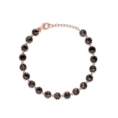 Thorn CZ Diamant Tennis Armband Rhodium Plattiert Schwarzer Edelstein Armband