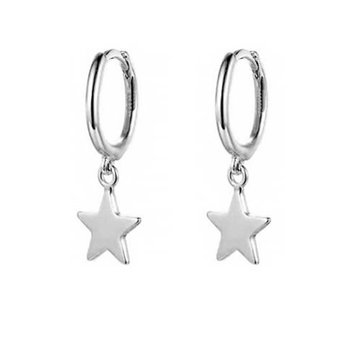 Messing 14K Gold Star-Form Hoop Ohrringe für Frauen Einfache tägliche Schmuck