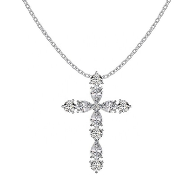 925 Sterling Silberkreuz Halskette 18k Silberkreuz und Kette Damen