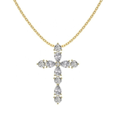 925 Sterling Silberkreuz Halskette 18k Silberkreuz und Kette Damen