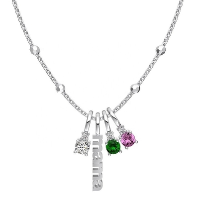 Weiß CZ 4mm 925 Silber Halskette Weibliche Zirkon Stein Halskette Luxus DIY
