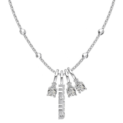 Weiß CZ 4mm 925 Silber Halskette Weibliche Zirkon Stein Halskette Luxus DIY