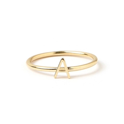 Personalisierte 14K Gold Mini-Briefstapel 925 Sterling Silber Ringe für Frauen