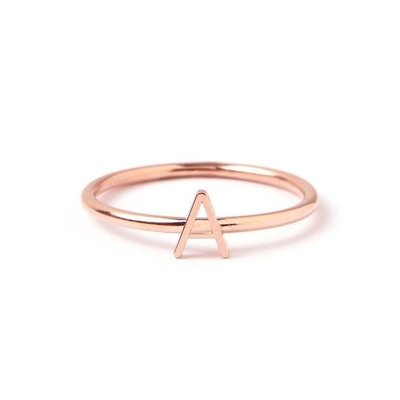 Personalisierte 14K Gold Mini-Briefstapel 925 Sterling Silber Ringe für Frauen
