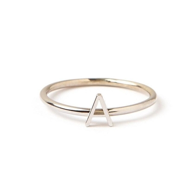 Personalisierte 14K Gold Mini-Briefstapel 925 Sterling Silber Ringe für Frauen