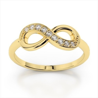 Weiße CZ Stein Liebe Unendlichkeit Ringe in 925 Sterling Silber für ewige Romantik