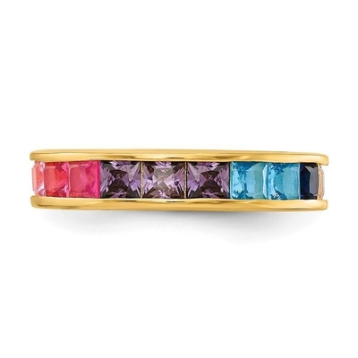 Farbenfrohe Cubic Zircon Ewigkeit Hochzeitsring Band für Frauen 925 Silber Öko-freundlich