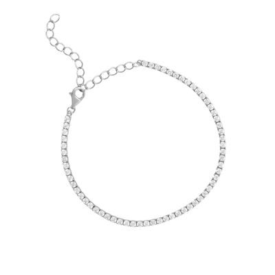 Weißgold beschichtet Mai Geburtstag Smaragd Kubik Zirkon Verstellbarer Tennisketten Armband
