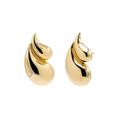 2024 Double Teardrop Fashion 18K Goldplattierte Ohrringe und Annahme des individuellen Logos