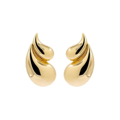 2024 Double Teardrop Fashion 18K Goldplattierte Ohrringe und Annahme des individuellen Logos