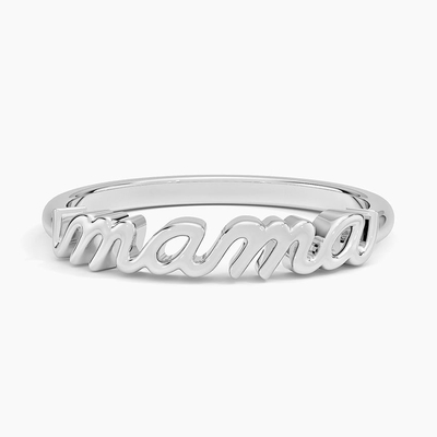 Klassische 925 Sterling Silber 14K Gold hochpolierte MAMA Frauenringe in minimalistischem Design