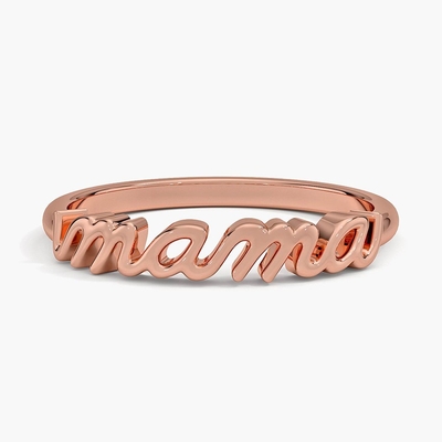 Klassische 925 Sterling Silber 14K Gold hochpolierte MAMA Frauenringe in minimalistischem Design