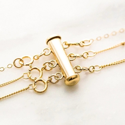 925 Sterling Silber Schmuck Neueste 18K Gold Plattierte Schichtketten Charme