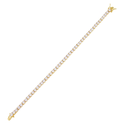 Hot Item 925 Sterling Silber Plattierung Gold 3mm Kubik Zirkonia Tennis Armband für Frauen