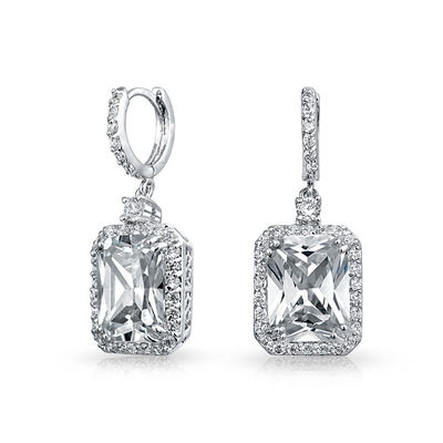 925 Sterling Silber Material Typ Top Verkauf Weißgold Plattiert Dangle Brautohre