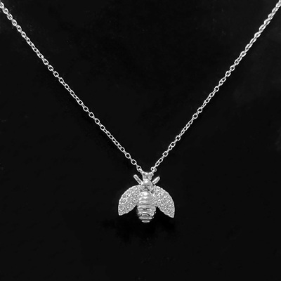 Mode 18K Gold Plattiert Bienen Anhänger Halskette Handgefertigt von 925 Sterling Silber Schmuck