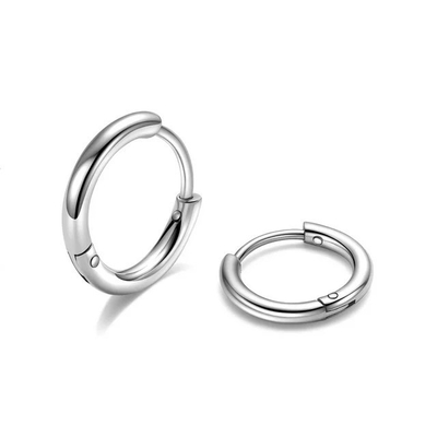 Einfach Rose Gold 8mm Hinged Huggie Kleine Hoop Ehrringe aus Edelstahl für den Abschluss