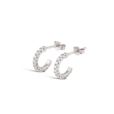 Handgefertigte 18K Goldplattierte Mini Kubik Zirkon Kleine offene Hoop Ohrringe mit Prinzessin Schnitt