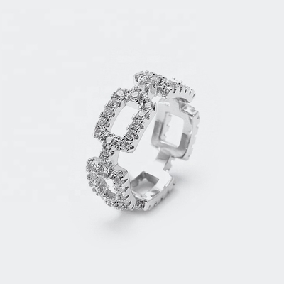 Individuelle Kettenringe Klar CZ Echtes Sterling Silber 925 Schmuck für Frauen und Männer