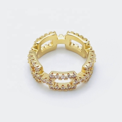 Individuelle Kettenringe Klar CZ Echtes Sterling Silber 925 Schmuck für Frauen und Männer