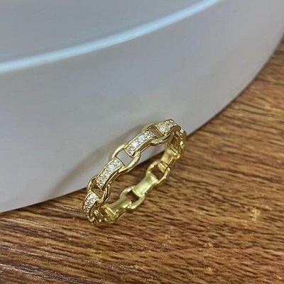 18K Gold Delikates Individual Super Fee 925 Sterling Silber Ring
