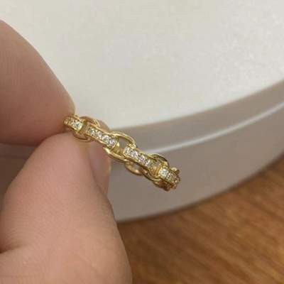 18K Gold Delikates Individual Super Fee 925 Sterling Silber Ring