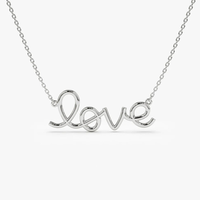 Solid 925 Sterling Silber 14K Gold überzogen Liebesanhänger Halskette für Frauen Valentinstagsgeschenk