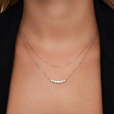 Minimalistische 925 Sterling Silber Tennis Anhänger Halsketten für Frauen Schicht stapelbare Halsketten