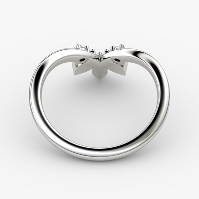 Neuankömmlinge entwerfen elegante 925 Sterling Silber 18K Gold Blütenkronenringe