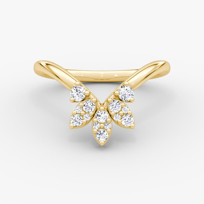 Neuankömmlinge entwerfen elegante 925 Sterling Silber 18K Gold Blütenkronenringe