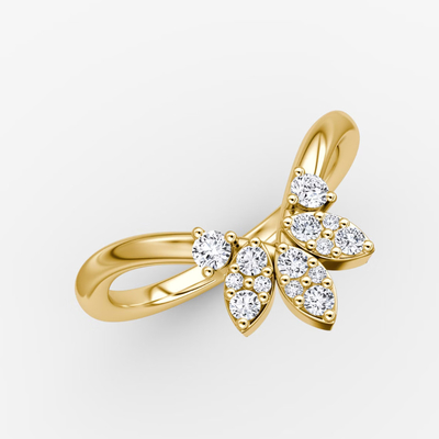 Neuankömmlinge entwerfen elegante 925 Sterling Silber 18K Gold Blütenkronenringe