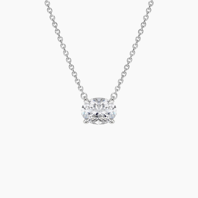 Oval geschnitten 5A Weiß Kubik Zirkonia glänzender Edelstein Anhänger Halsketten für Frauen Klassik Schmuck