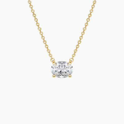 Oval geschnitten 5A Weiß Kubik Zirkonia glänzender Edelstein Anhänger Halsketten für Frauen Klassik Schmuck