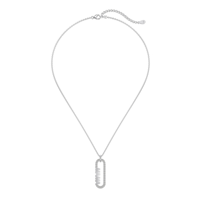 18k Gold Mama Klammer Anhänger Halskette in 925 Sterling Silber