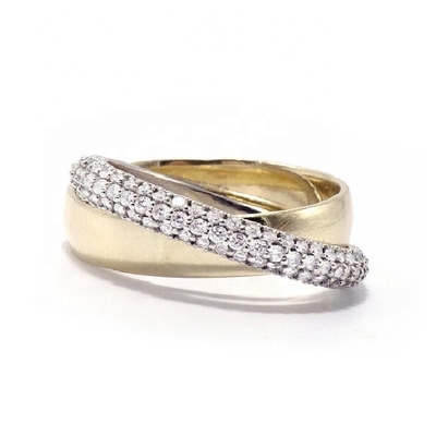 Mode Unisex Rollringe Kuppel Diamantband Breitgold Plattiert Sterling Silberringe