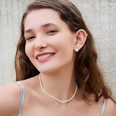 Weihnachtskaninchen Perlen Ohrringe feine Zirkonstangen Kaninchen Karotte süße Schmuck Geschenke