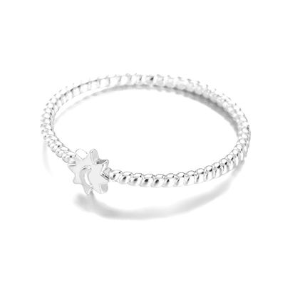 925 Sterling Silber Mond Sonne Ring 18K Vergoldet Unisex Schmuck