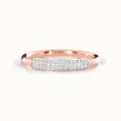 925 Sterling Silber 18K Gold beschichtet CZ Stapelring für Frauen