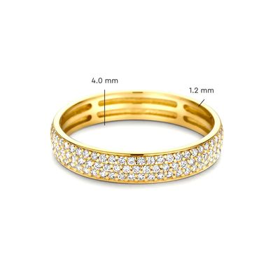925 Sterling Silber 18K Vergoldet CZ Halb-Eternity-Ring für Damen