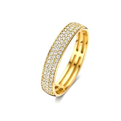 925 Sterling Silber 18K Vergoldet CZ Halb-Eternity-Ring für Damen