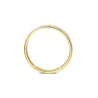 925 Sterling Silber 18K Vergoldet CZ Halb-Eternity-Ring für Damen