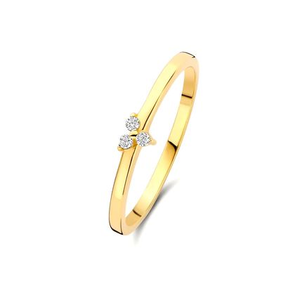 925 Sterling Silber Gold beschichtet CZ Lotus Ring für Frauen