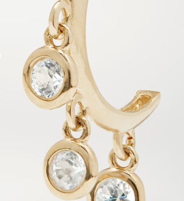 14K vergoldete Messing-Creolen mit Zirkon-Lünettenfassung