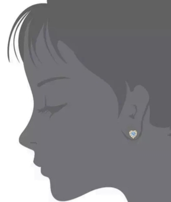 925 Sterling Silber 14K Vergoldete Herz CZ Baby Ohrstecker